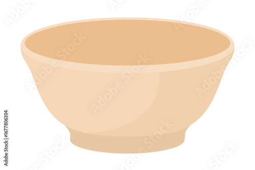 An empty clay earthenware pottery bowl for serving food vector