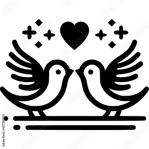 Herz und Liebesvögel-Icon - 3