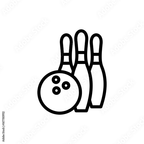 Bowling icon symbol for apps and websites. bowling ball and pin sign and symbol.