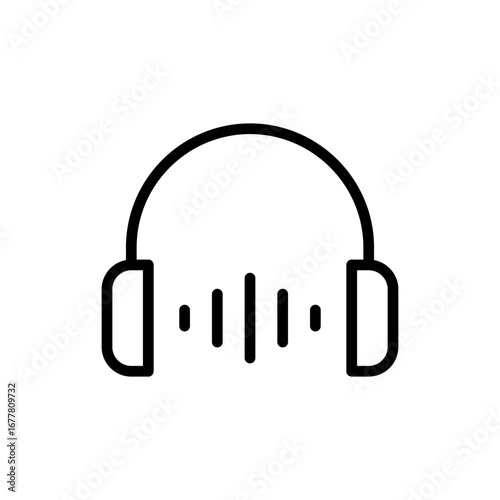 Headphone icon symbol for apps and websites. Headvector sign and symbol