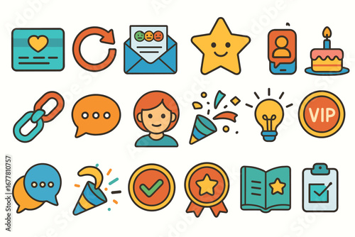 Communication, social media flat icon set. messaging, digital interaction graphics