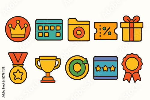 Business, finance flat icon set. money and office icons flat collection