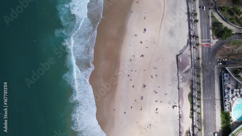 Aerial view of Sao Conrado Beach, Rio de Janeiro, Brazil. 