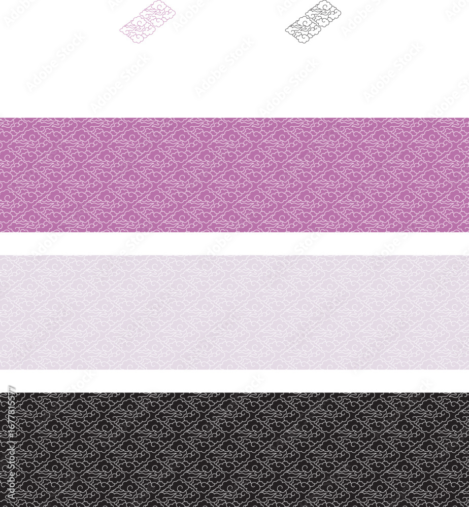 Fototapeta premium Japanese nature and animals pattern material 08