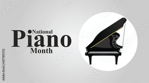 National Piano Month, Music, Creativity, and Harmony design templet