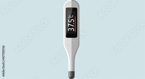 Health, medicine and nursing vector  digital thermometer for fever detection and temperature measurement for healthcare and wellness tool