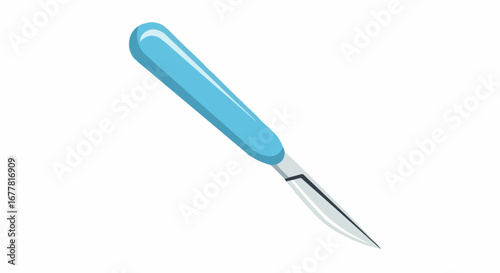 Health, medicine and nursing vector  find surgical scalpel vector image for medical equipment and healthcare tools with blue handle design vector
