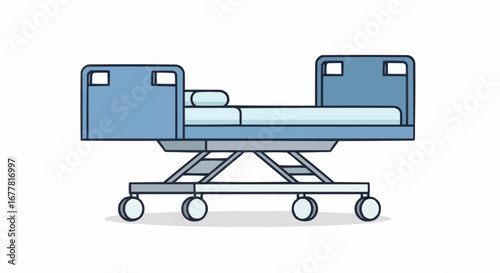 Health, medicine and nursing vector  illustration of hospital bed medical bed gurney stretcher patient bed healthcare bed clinic bed emergency bed 100