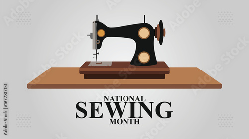 National Sewing Month,  Creativity, Crafting, and Handmade Art design templet