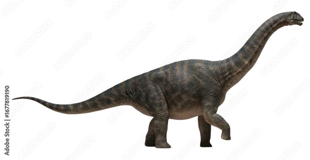 Obraz premium Camarasaurus, a dinosaur with a boxy skull and sturdy neck, in PNG with transparent background