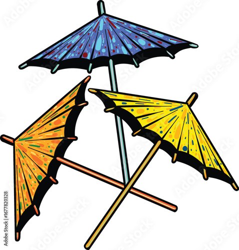Whimsical Paper Cocktail Umbrellas for Festive Drinks