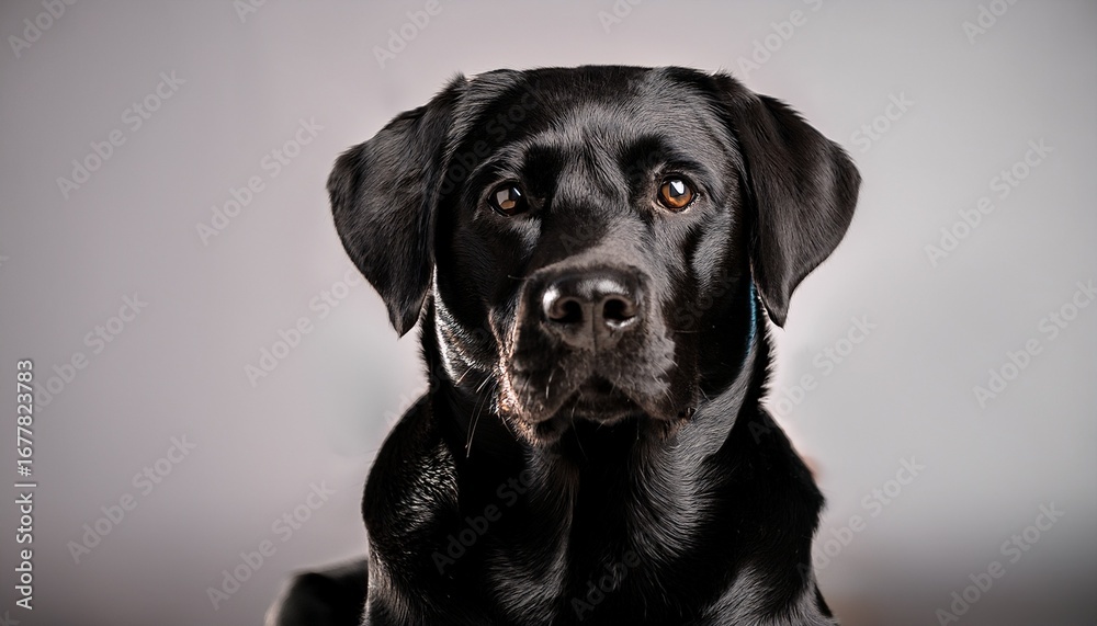 Fototapeta premium a sleek black labrador retriever sitting proudly exuding loyalty and playfulness