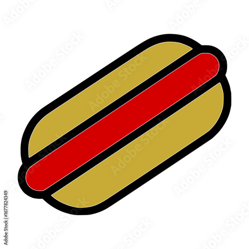 Delicious hotdog graphic with simple, clean design
