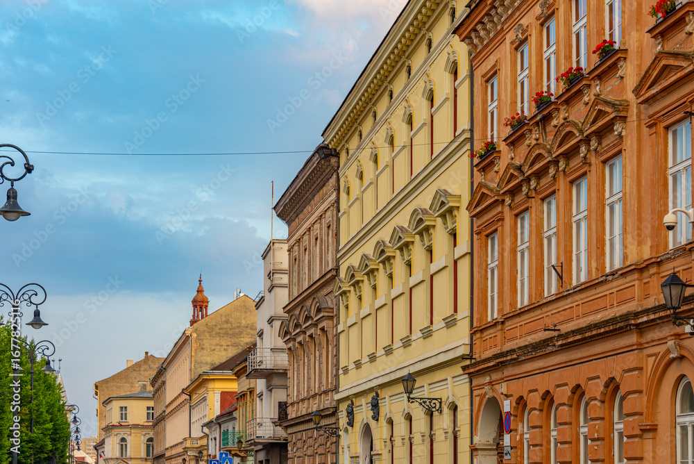 Fototapeta premium Historical houses at the main square in kosice, Slovakia