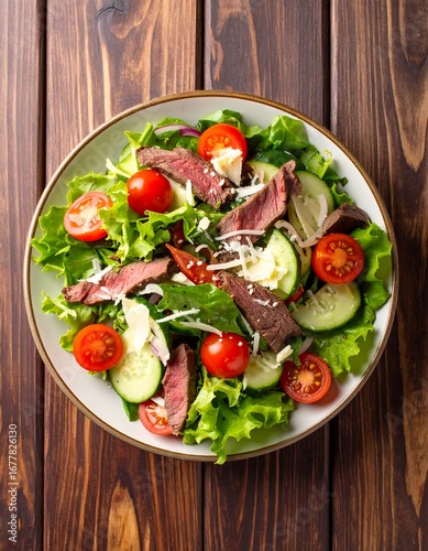 Delicious steak salad