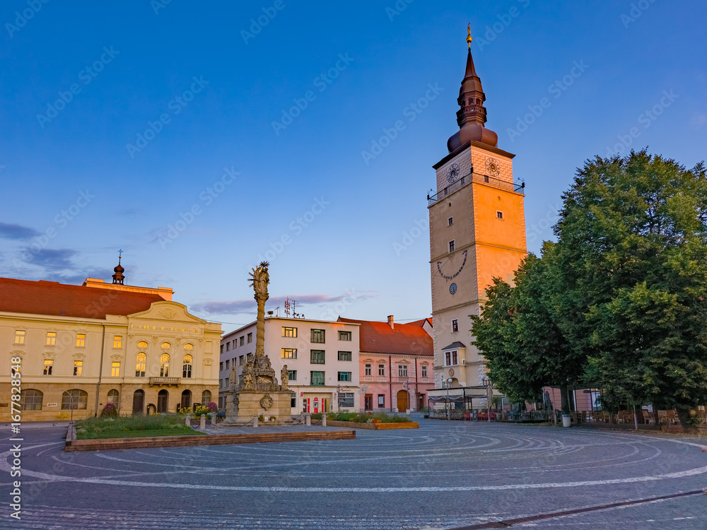 Fototapeta premium View of city tower in Trnava, Slovakia