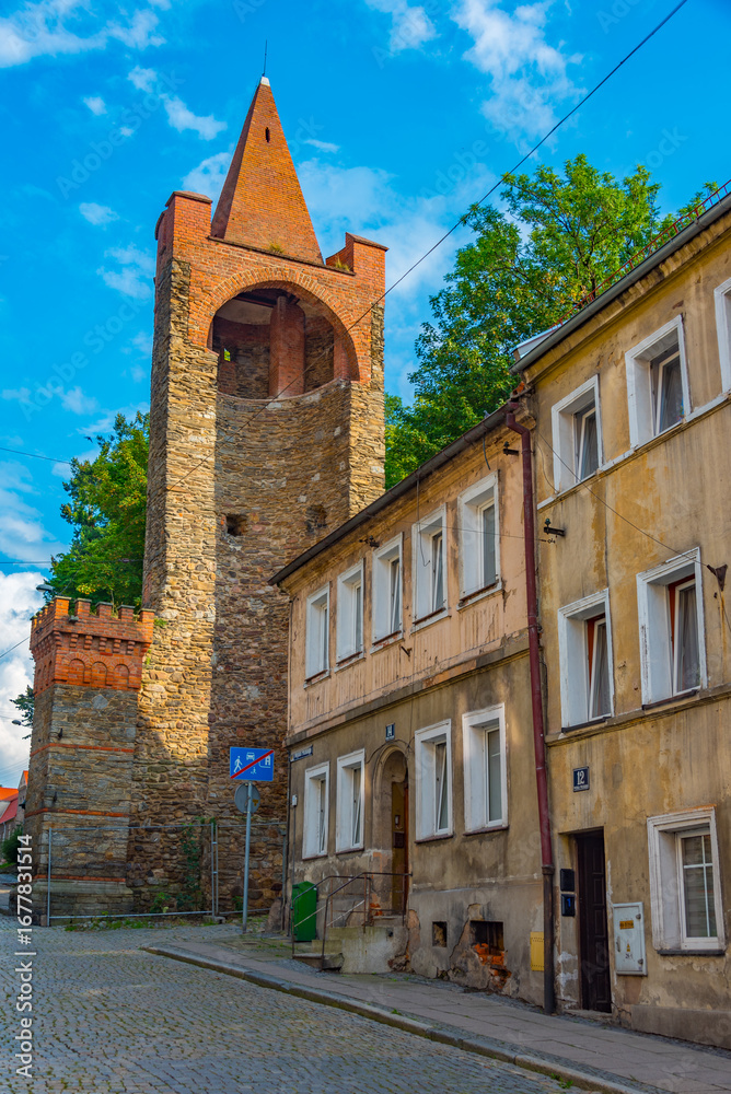Obraz premium Historical fortification in Polish town Paczkow