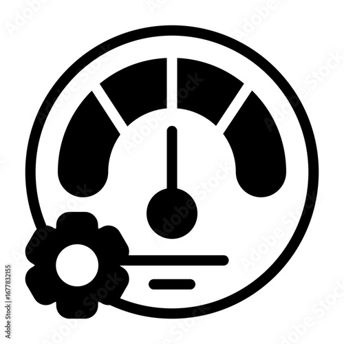 Speed Optimization Semi Solid Vector Icon