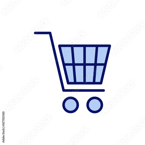 Shopping icon vector. Shopping cart sign and symbol. Trolley icon