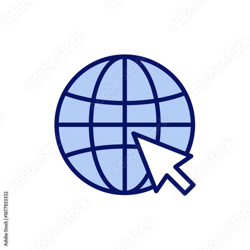 Web icon vector. go to web sign and symbol. web click icon. Global search icon