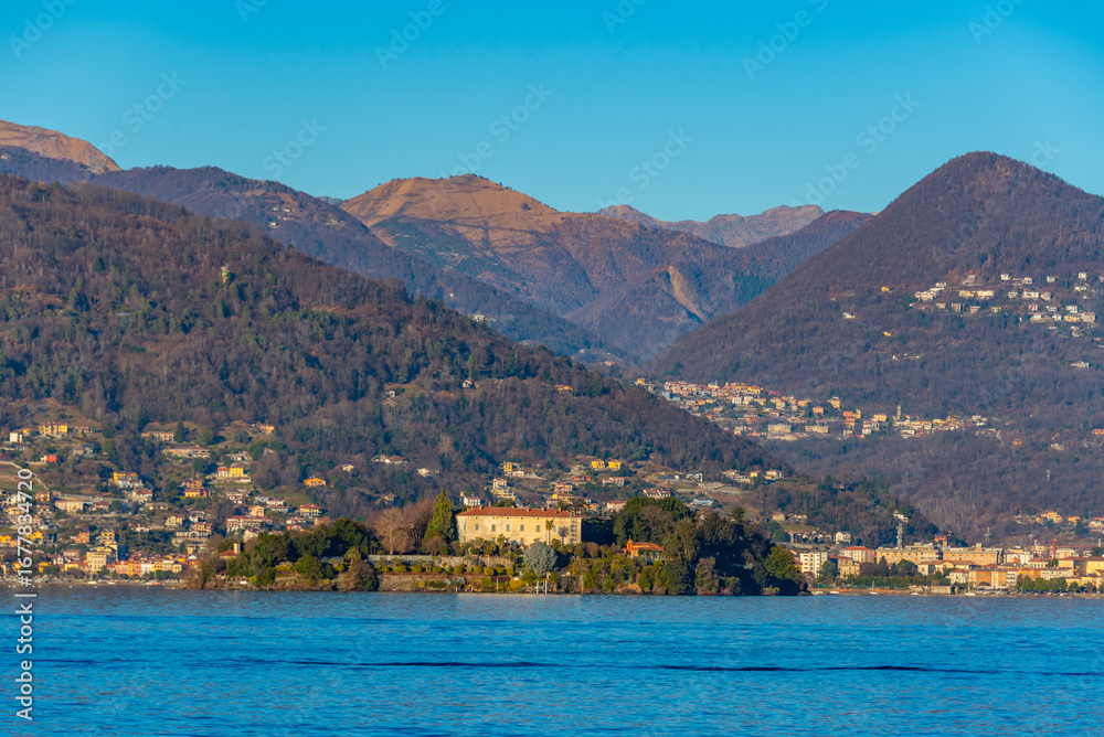 Fototapeta premium Isola madre with Borromeo palace at Lago Maggiore, Italy