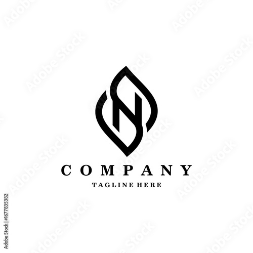 initial letter SN logo design vector