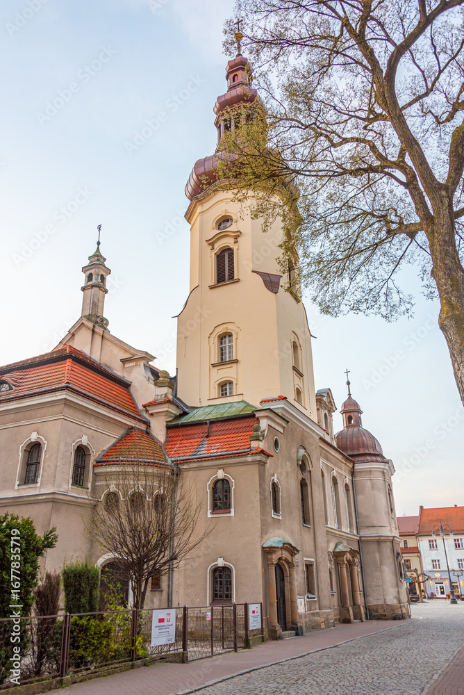 Fototapeta premium All Saints church in Polish town Pszczyna