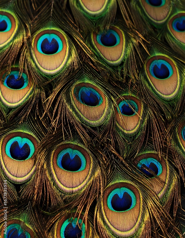 Obraz premium Close-up peacock feather texture