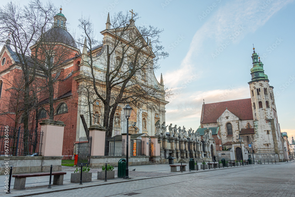 Obraz premium Saint Andrew church and Saints Peter and Paul Church in Krakow/C