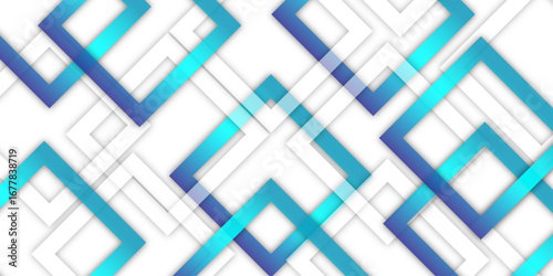 Abstract futuristic geometric blue background with a technological line pattern and square shapes