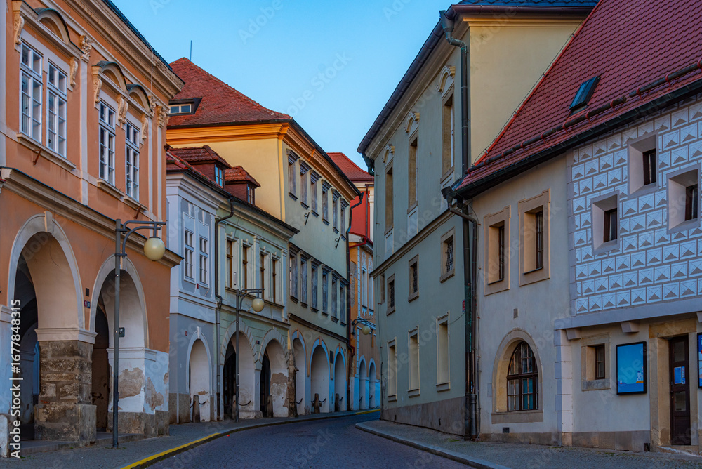Obraz premium Colourful street in the old town of Kutna Hora, Czech republic