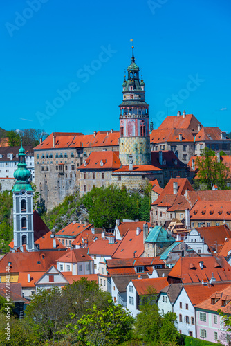 Wallpaper Mural Panorama view of Cesky Krumlov in Czech republic Torontodigital.ca
