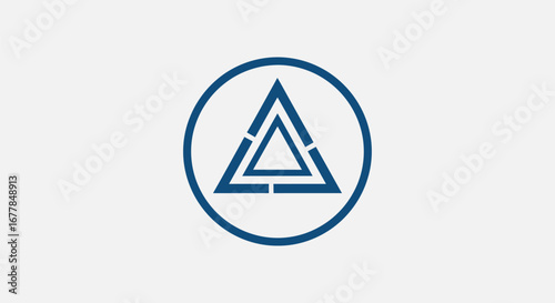 Free Download Abstract blue triangle logo design within a circular frame. - GFXLoad