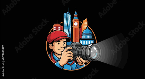Friendly Photographer Taking a Picture.