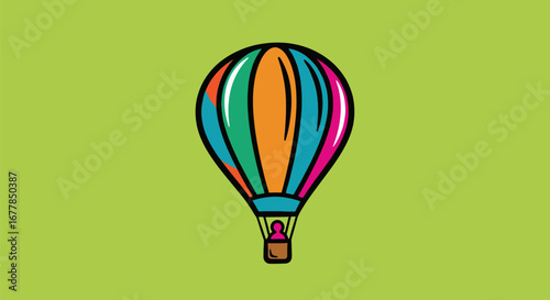 Vibrant hot air balloon ready for a scenic travel adventure in the sky.