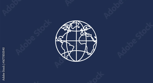 White outline of the Earth globe symbolizing global connection and international communication.