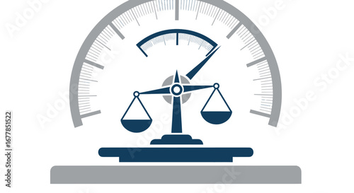 Blue scales of justice icon representing law and fairness.
