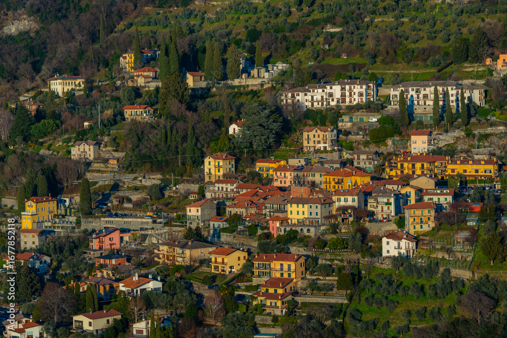 Fototapeta premium Perledo village at Lago di Como in Italy