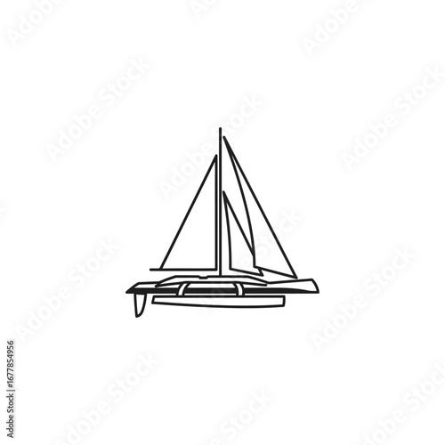 sailboat illustration a minimalist line drawing of a sailboat sailing on open water ideal for nautical themes