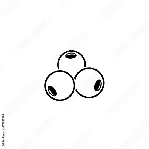 three blueberries simple fruit illustration antioxidant-rich berry for food blog or health and wellness projects