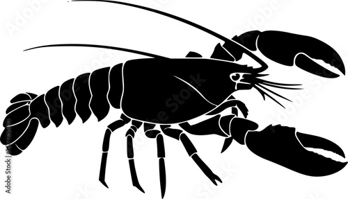 Lobster Silhouette Icon on White Background. Vector - Vector
