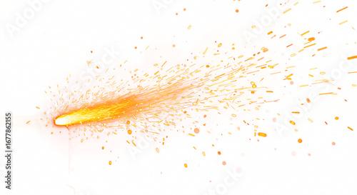 Dynamic Glowing Sparks Trail Intense Heat Energy Burst.