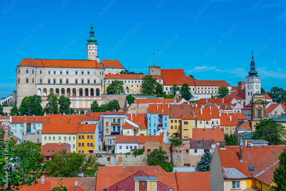 Obraz premium Aerial panorama view of Mikulov, Czech republic