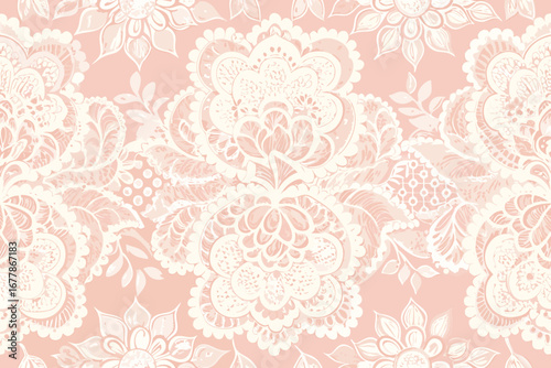 Elegant seamless floral pattern with intricate design, perfect for textile prints and sophisticated backgrounds