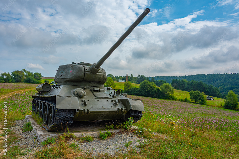 Fototapeta premium World war II tank at the Death valley in Slovakia