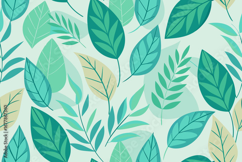 Seamless leafy pattern creates a calming, natural vibe for branding, textiles, and elegant botanical designs