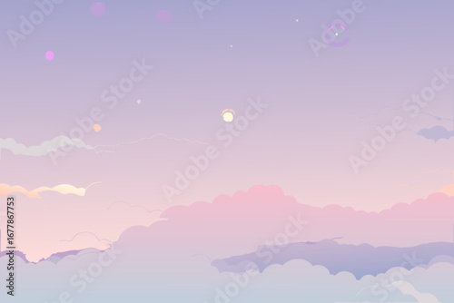 Dreamy pastel sky with soft clouds, perfect for calming backgrounds and peaceful presentations