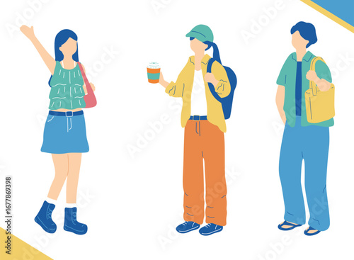 待ち合わせをする若い男女