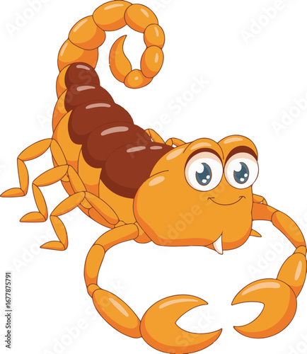 scorpion cartoon isolated on white