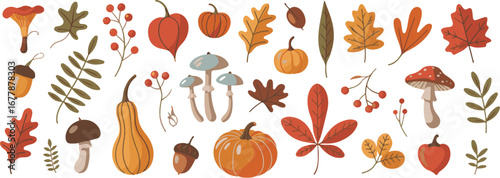 seamless pattern with autumn leaves